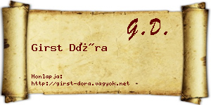 Girst Dóra névjegykártya